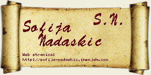 Sofija Nadaškić vizit kartica